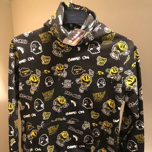 Boys PACMAN Hoodie with attached Gaitor Mask Med